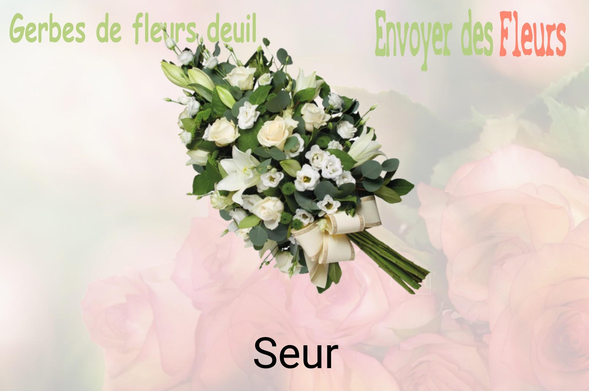 Gerbe de fleurs de deuil livrée à Seur